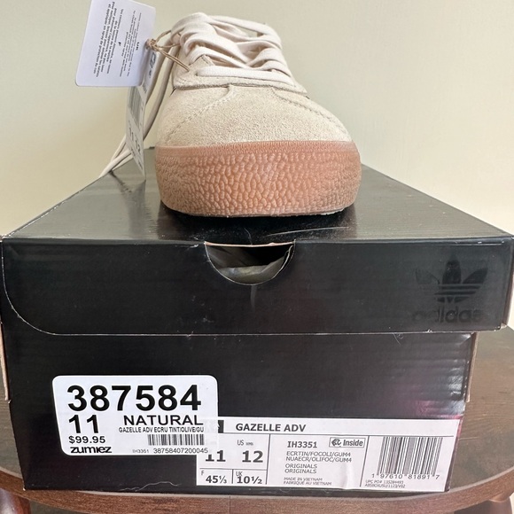 Adidas Gazelle ADV in Natural and Brown - Picture 3 of 4